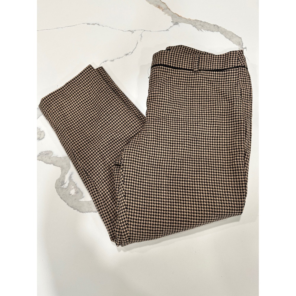 Talbots Signature Houndstooth Career Dress Pants Trousers‎ Black Beige 16